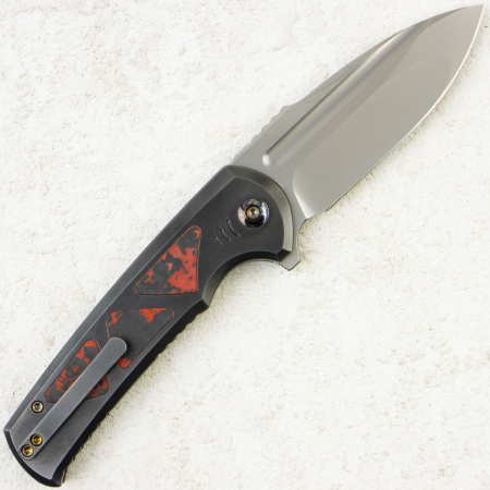 Нож WE Knife Sylox, Bead Blasted, M390, Titanium Gray/Lava FatCarbon Handle, WE24027-3 Нож WE Knife Sylox, Bead Blasted, M390, Titanium Gray/Lava FatCarbon Handle, WE24027-3