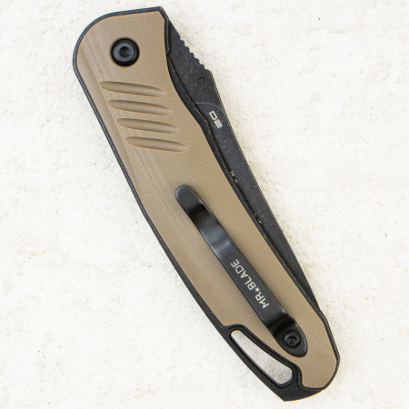 Mr.Blade HIT, D2, Black Stonewash, G10 Tan Mr.Blade HIT, D2, Black Stonewash, G10 Tan