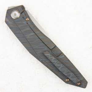 Нож WE Knife Cybernetic, CPM 20CV, Titanium Tiger Stripe Pattern Flamed. LIMITED EDITION - складной туристические ножи из стали Нож WE Knife Cybernetic, CPM 20CV, Titanium Tiger Stripe Pattern Flamed. LIMITED EDITION - складной туристические ножи из стали
