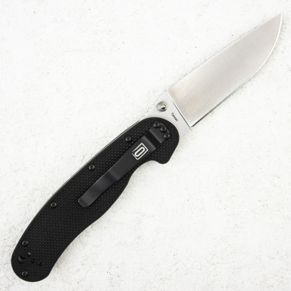 Нож Ontario Rat 1A (Assist), AUS-8, Satin, Black Nylon, 8870