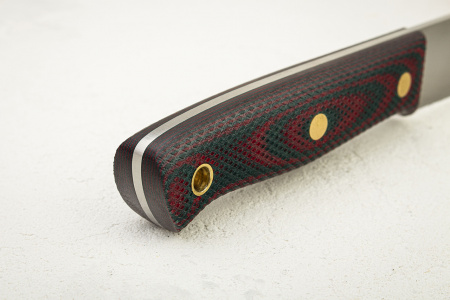 Нож Южный Крест Модель X M, CPR, Конвекс, Микарта зелёно-красная, Насечка - купить в интернет-магазине Blademan