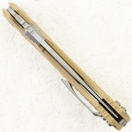 Нож Microtech Amphibian RAM-LOK, Stonewash, M390, G10 Frag Tan, 137RL-10 Нож Microtech Amphibian RAM-LOK, Stonewash, M390, G10 Frag Tan, 137RL-10