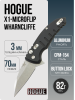 Нож Hogue X1-MicroFlip Wharncliffe, CPM 154, Aluminum Black, 24160