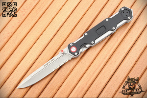 Mr.Blade Ferat, D2 Stonewash Serrated, Black G10 - складной туристические ножи из стали