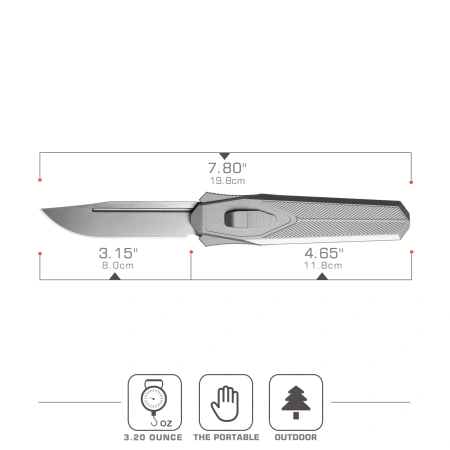 Нож Remette Swordfish Drop-Point, S35VN, Titanium/Carbon Black Inlay Handle, ZL103D2