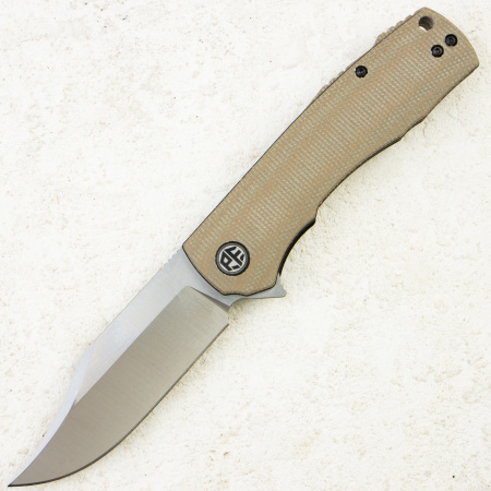 Нож Petrified Fish Victor, К110, Satin, Micarta Khaki Handle, PFP03KMS