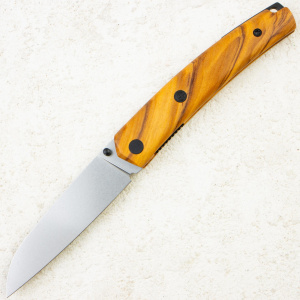 Нож Petrified Fish Patte V2, Stonewashed, 14C28N, Olive Wood Handle, PF719OWOW Нож Petrified Fish Patte V2, Stonewashed, 14C28N, Olive Wood Handle, PF719OWOW