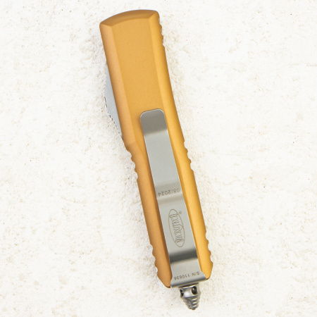 Нож Microtech UTX-85, Stonewash, M390, Aluminum Tan, 231-10 TA Нож Microtech UTX-85, Stonewash, M390, Aluminum Tan, 231-10 TA