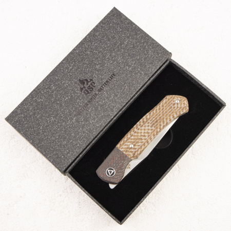 Нож QSP Gannet, 154CM, Carbon Bolster/Linen Micarta Brown - купить в интернет-магазине Blademan