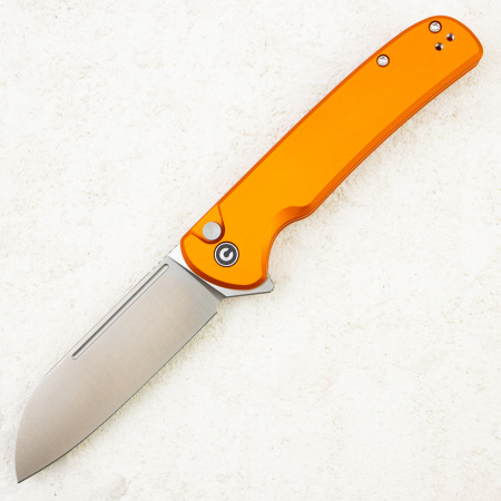 Нож CIVIVI Chevalier II Flipper & Button Lock, 14C28N, Orange Aluminum Handle, C20022B-2