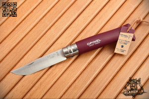 Нож Opinel №8 Trekking, Нержавеющая сталь, Бордовый - складной туристические ножи из стали