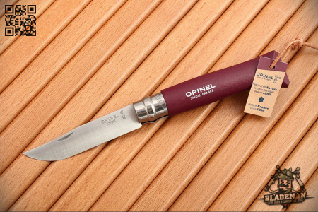 Нож Opinel №8 Trekking, Нержавеющая сталь, Бордовый - купить в интернет-магазине Blademan