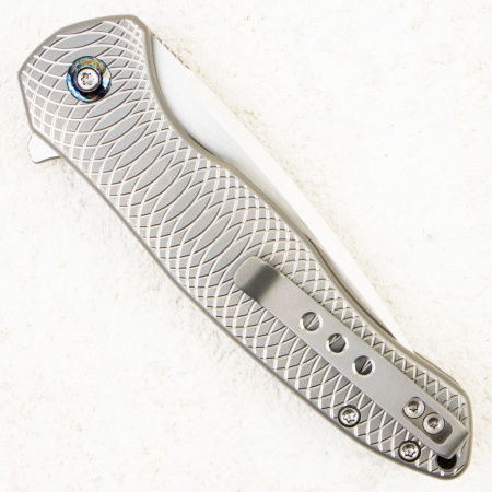 Нож WE Knife Button Lock Kitefin, CPM 20CV, Ripple Patterned Gray Titanium Handle Нож WE Knife Button Lock Kitefin, CPM 20CV, Ripple Patterned Gray Titanium Handle - купить в интернет-магазине Blademan