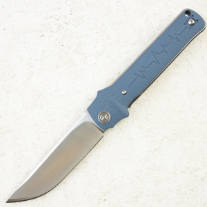Нож Petrified Fish Tena, D2, Satin, G10 Gray/Blue Handle, PFB04GAS