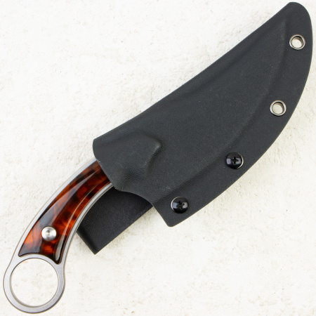 Нож QSP Viper, Stonewashed, 10Cr15MoV, Tortoise Resin Handle, QS166-C1