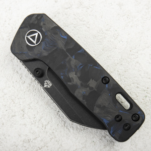 Нож QSP Penguin MINI, 14C28N Black, Shredded Carbon Fiber Blue - складной туристические ножи из стали Нож QSP Penguin MINI, 14C28N Black, Shredded Carbon Fiber Blue - складной туристические ножи из стали