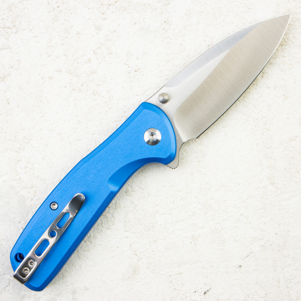Нож SENCUT ArcBlast Flipper & Button Lock, 9Cr18MoV, Blue Aluminum Handle, S22043B-3
