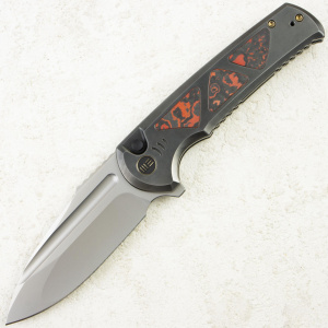Нож WE Knife Sylox, Bead Blasted, M390, Titanium Gray/Lava FatCarbon Handle, WE24027-3