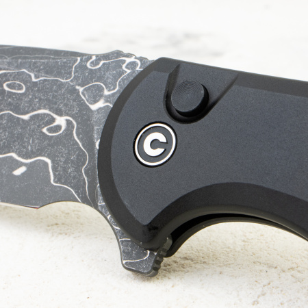 Нож CIVIVI Praxis Button Lock, Damascus, Black Aluminum Handle, C18026E-DS1 Нож CIVIVI Praxis Button Lock, Damascus, Black Aluminum Handle, C18026E-DS1