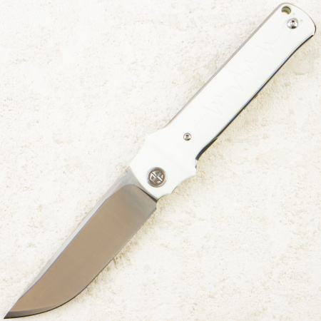 Нож Petrified Fish Tena, D2, Satin, G10 White Handle, PFB04WS