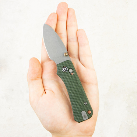 Нож CIVIVI Baby Banter 2, Gray Stonewashed Nitro-V, Micarta Green Handle, C23074-3