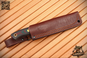 Южный Крест Fang, N690, Конвекс, Микарта зелёно-красная, Насечка - купить в интернет-магазине Blademan