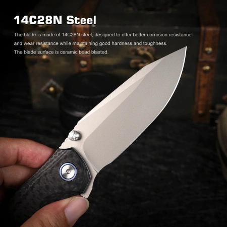 Нож Remette Cool Whale, 14C28N, G10 Black Handle, RTCL-GN1