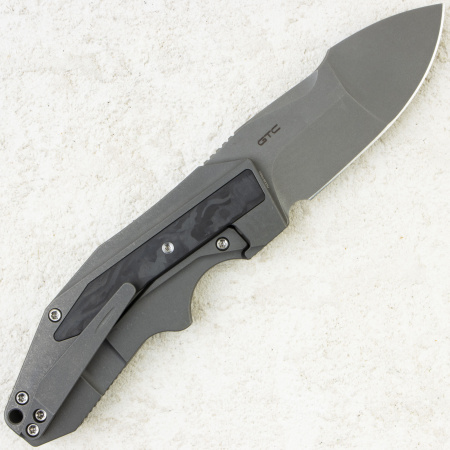 Нож WE Knife Coral, Gray Stonewashed, CPM 20CV, Titanium/Carbon Gray Handle, WE24044-2