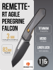 Нож Remette-RT Agile Peregrine Falcon, DLC, M390, Titanium Black Handle, RTCZ-B