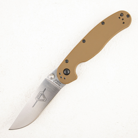 Нож Ontario Rat 2 Folder Brown, Satin Blade