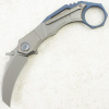 Нож WE Knife Tayra, Stonewashed, M390, Titanium Gray/Blue Handle, WE24069-2