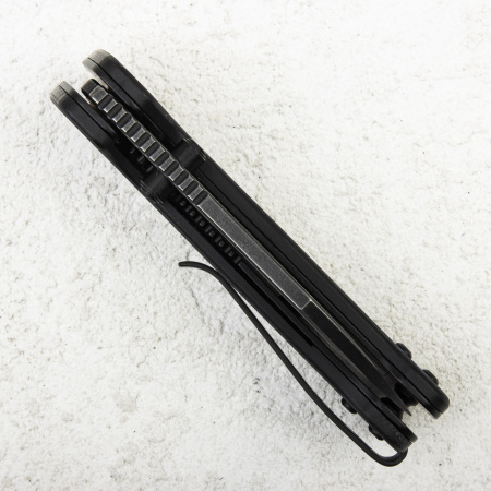 Нож QSP Penguin MINI, 14C28N Black, Shredded Carbon Fiber Blue - купить в интернет-магазине Blademan