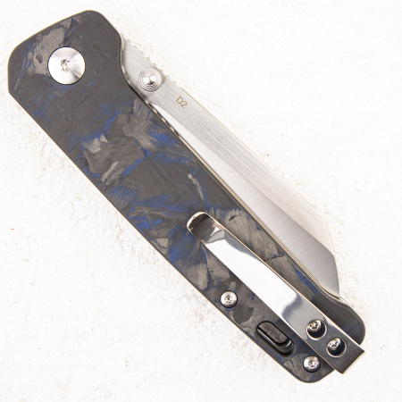 Нож QSP Penguin, D2, G10/Shredded Carbon Blue - купить в интернет-магазине Blademan