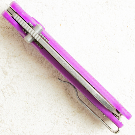Нож QSP Penguin V2 Glyde Lock, Stonewash-Satin, 14C28N, FRN Purple Handle, QS130GL-E1 Нож QSP Penguin V2 Glyde Lock, Stonewash-Satin, 14C28N, FRN Purple Handle, QS130GL-E1