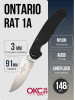 Нож Ontario Rat 1A (Assist), AUS-8, Satin, Black Nylon, 8870 Нож Ontario Rat 1A (Assist), AUS-8, Satin, Black Nylon, 8870