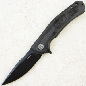 Нож Petrified Fish Warrior, Black Stonewashed, K110, Carbon Black Handle, PF949CDW Нож Petrified Fish Warrior, Black Stonewashed, K110, Carbon Black Handle, PF949CDW