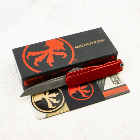 Нож Microtech Cypher II, Apocalyptic, M390MK, Aluminum Red, 1241-10 APRD Нож Microtech Cypher II, Apocalyptic, M390MK, Aluminum Red, 1241-10 APRD