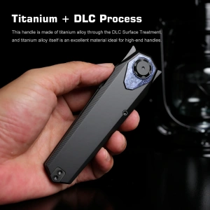 Нож Remette Infinite Power, M390, Titanium Black/Blue Handle, RTIP-D
