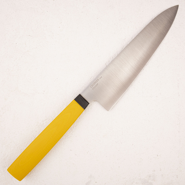 Нож мини шеф OWL CH160 F, Cromax PM, G10 Yellow - купить в интернет-магазине Blademan