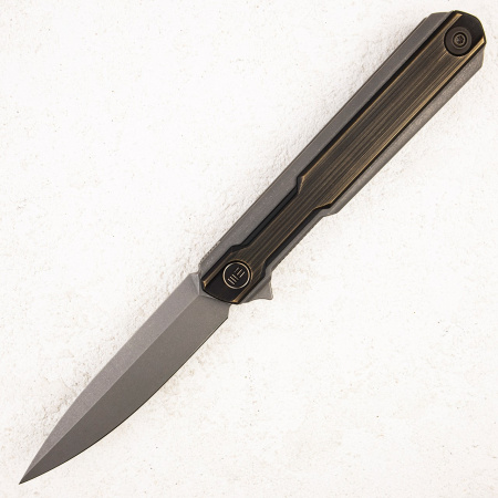 Нож WE Knife Peer, 20CV, 6AL4V Titanium/Brass Gray-Black