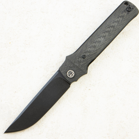 Нож Petrified Fish Tena, D2, Black Stonewash, Carbon Fiber Handle, PFB04CDW
