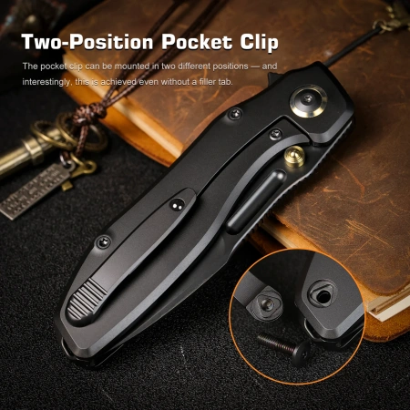 Нож Remette TwoFace, M390, Titanium Black Handle, DSTF-D