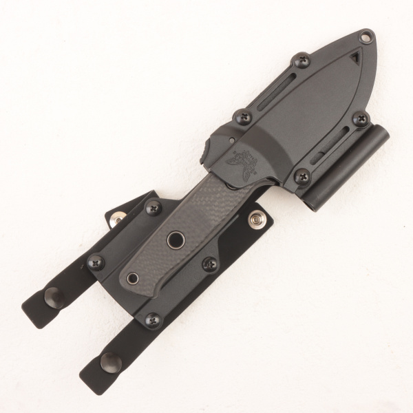 Нож Benchmade Mini Bushcrafter, Cru-Wear, Black Carbon Handle, Black Plastic Sheath, 165BK