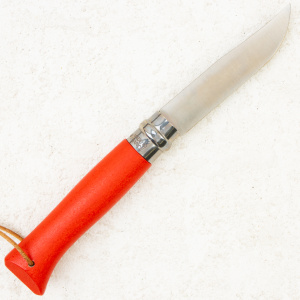 Нож Opinel №8 Trekking, 12C27, Wood Red, Кожаным Чехол, 1890 Нож Opinel №8 Trekking, 12C27, Wood Red, Кожаным Чехол, 1890