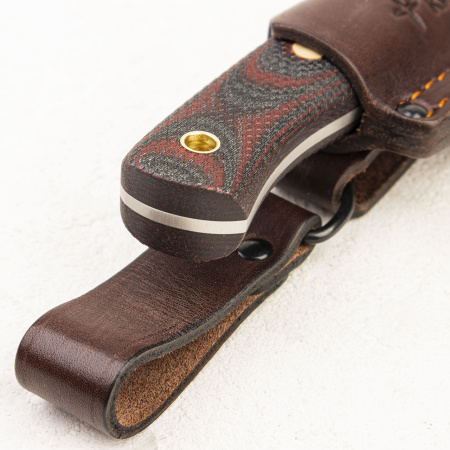 Нож Южный Крест Барибал, N690, Конвекс, Микарта Красно-Черная, Насечка - купить в интернет-магазине Blademan