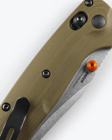 Нож Benchmade Mini Taggedout, S45VN, OD Green G10 Handle, 15534