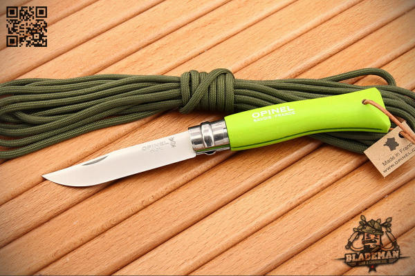 Opinel №7 Trekking, Нержавеющая сталь, Светло-зеленый - складной туристические ножи из стали