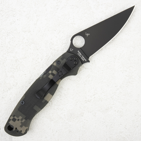 Spyderco Paramilitary 2, CPM S45VN, Black, G10 Digital Camo, C81GPCMOBK2