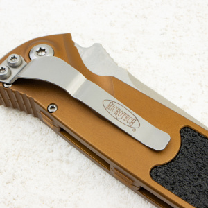 Нож Microtech Socom Elite Auto Tanto, Stonewash, M390, Aluminum Tan, 161A-10 Нож Microtech Socom Elite Auto Tanto, Stonewash, M390, Aluminum Tan, 161A-10