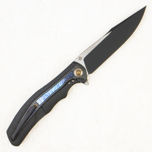 Нож WE Knife Zonda, CPM 20CV, Carbon / Flamed / Black Titanium Handle - складной туристические ножи из стали Нож WE Knife Zonda, CPM 20CV, Carbon / Flamed / Black Titanium Handle - складной туристические ножи из стали